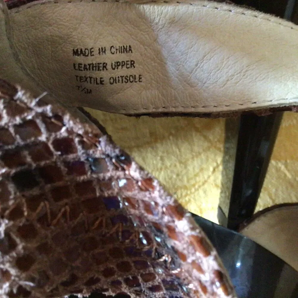 Michael Kors Berkley Snake Print T-Strap Heels Sz 7.5